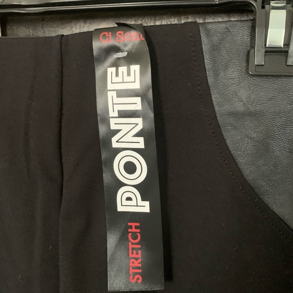 New Faux leather and fabric leggings - Picture 2 of 6